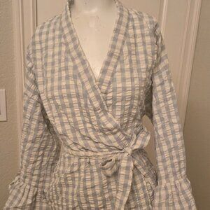 Open Edit Gingham Robe NWT